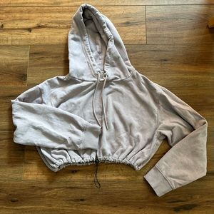 Cropped drawstring hoodie